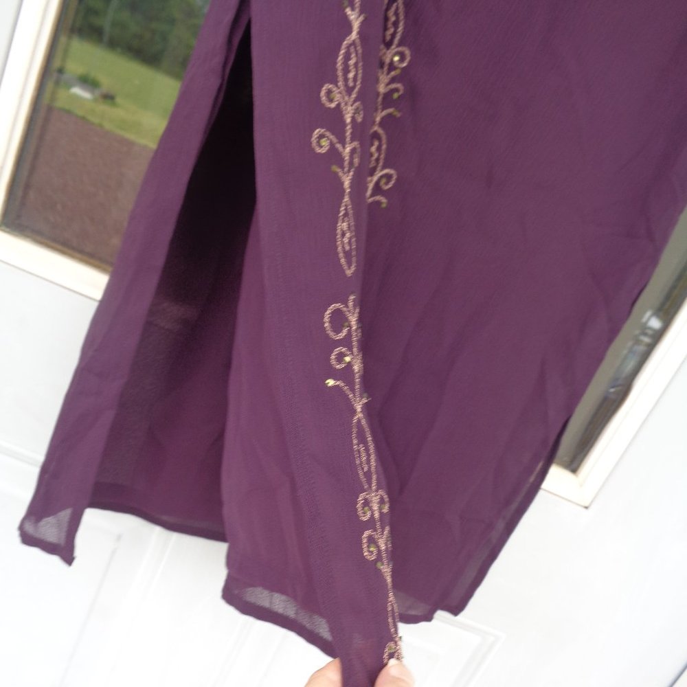 Vintage Y2K skirt w/ slit metallic & sequin accent size 2P - Picture 6 of 14